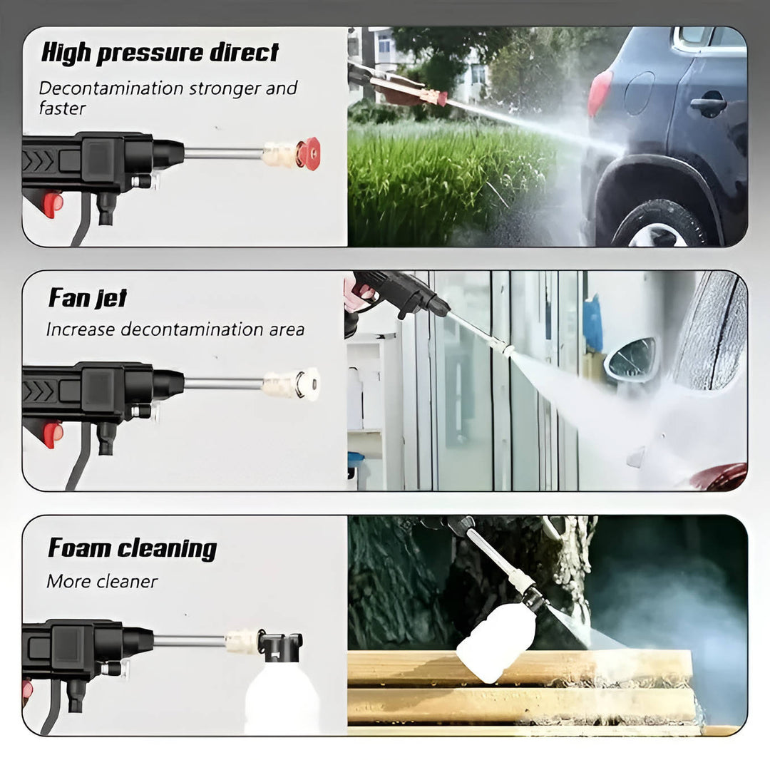 Cordless Portable High Pressure Spray Water Gun Set | Ideal for Cleaning Cars, Patios &amp; Garden Furniture