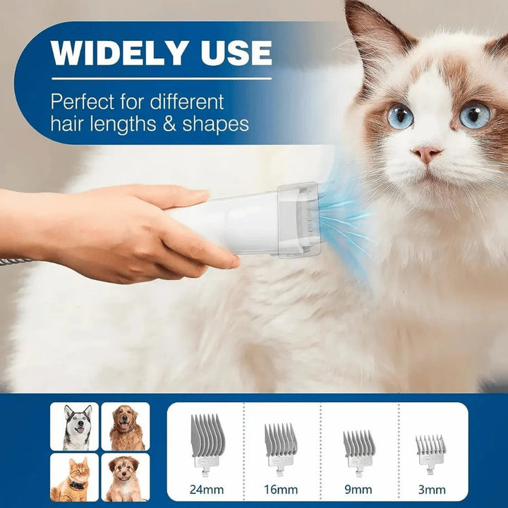 Low-Noise Dog Grooming Vacuum with Full Pet Hair Clippers &amp; Brush Kit | Large 77.7oz Capacity