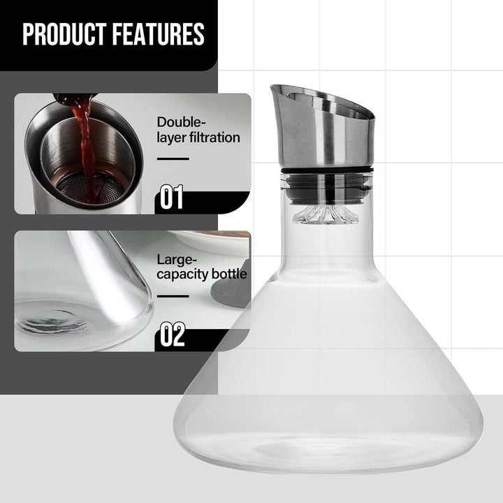 Crystal Glass Wine Decanter Aerator Carafe