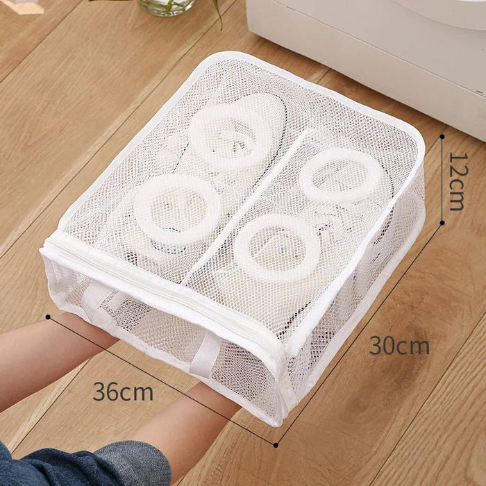 Reusable Shoe Laundry Cleaning Bag - Zippered Wash Bag for Washing Machines, Perfect Sneaker &amp; Tennis Shoe Cleaner Kit for Dirt-Free Shine